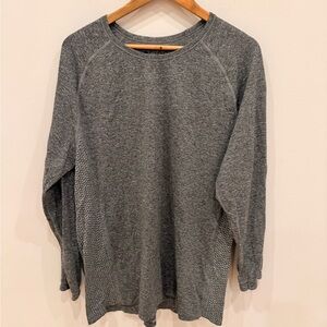 FIGS Seamless Long Sleeve Shirt Gray Knit Stretch Athletic Top Mens XL
